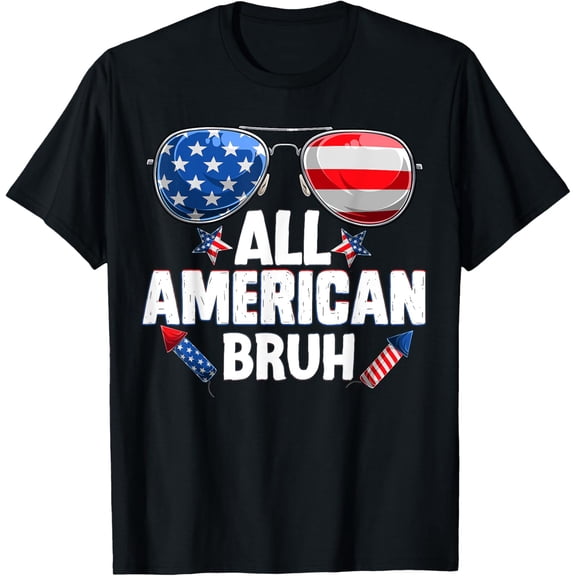 All American Bruh Fourth of july Boys Tshirt American Teen