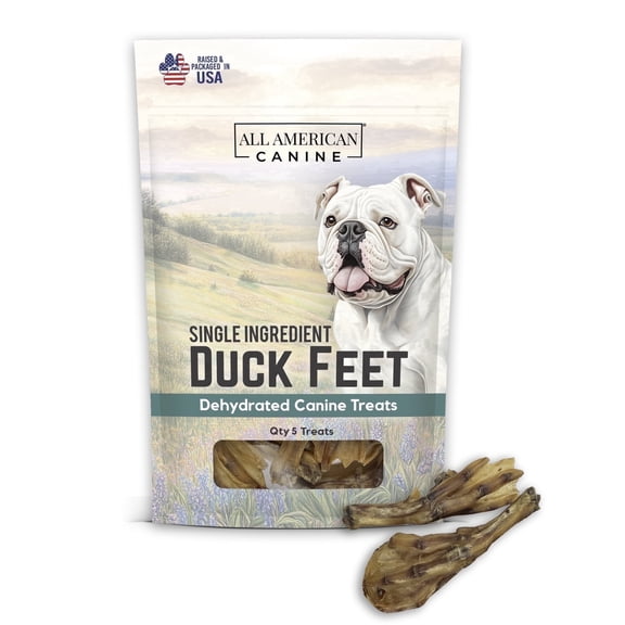 All American Canine Duck Feet for Dogs, 5 Count