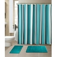 thumbnail image 1 of All American Collection 15-Piece Bathroom Set with 2 Memory Foam Bath Mats and Matching Shower Curtain | Designer Patterns and Colors, 1 of 1
