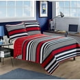 thumbnail image 1 of All American Collection 2pc Modern Contemporary Soft Comfy Bedroom Bedspread Quilt Set (Red/Navy, Twin), 1 of 11