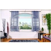 All American Collection Doli Sheer Curtains | Two 54" x 63" Panels in Vibrant Designer Colors (Dusty Blue 54" x 63")