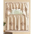 thumbnail image 1 of All American Collection Modern Embroidered 3pc Kitchen Curtain Set With Swag Valance and Available Tablecloth Separately, 1 of 2