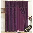 thumbnail image 1 of All American Collection New 4 Piece Drape Set with Attached Valance and Sheer with 2 Tie Backs Included (84" Length, Purple), 1 of 1