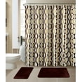 thumbnail image 1 of All American Collection New 15 Piece Bathroom Mat Set Memory Foam with Matching Shower Curtain, 1 of 2