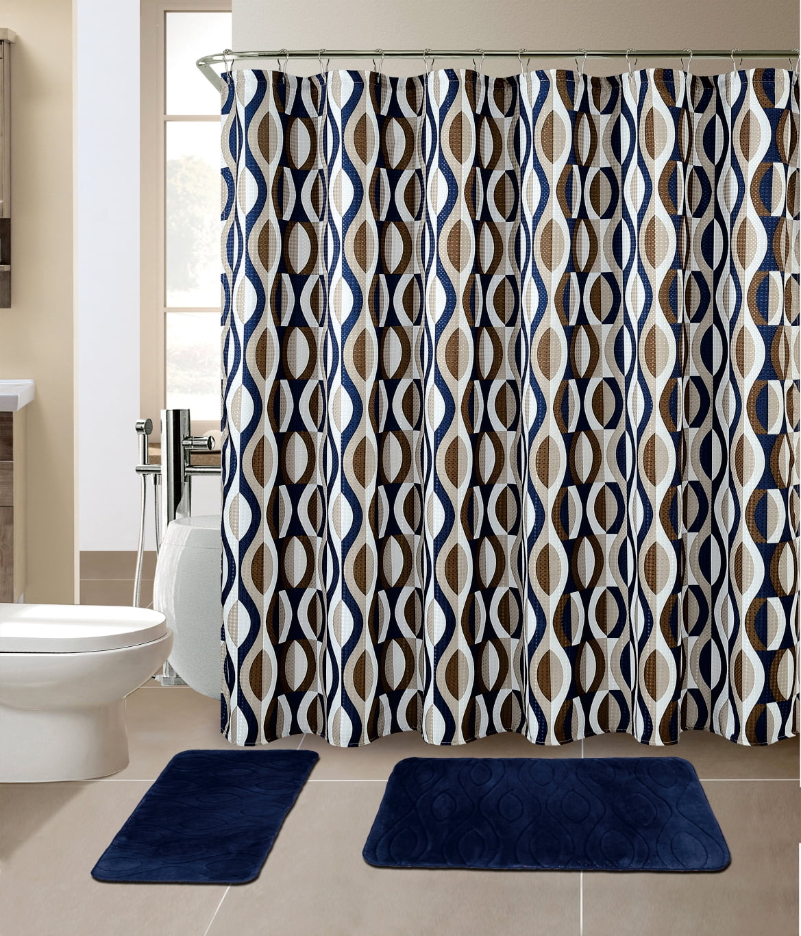 All American Collection 15 Piece Bath Decor Accessories: Memory Foam ...