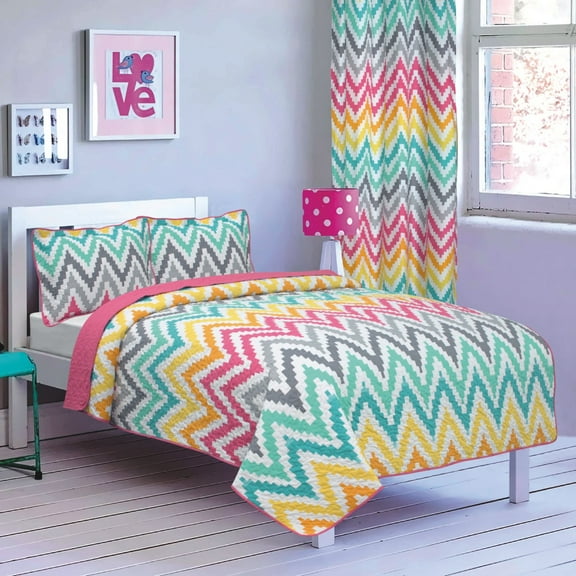 All American Collection New 2pc Printed Modern Bedspread Coverlet Set