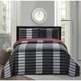 thumbnail image 1 of All American Collection New 3pc Plaid Printed Reversible Bedspread/Quilt Set, 1 of 2