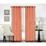 All American Collection New Elegant Modern Contemporary Solid Faux Silk Window Treatment Curtain (54" x 84", Peach Panel)