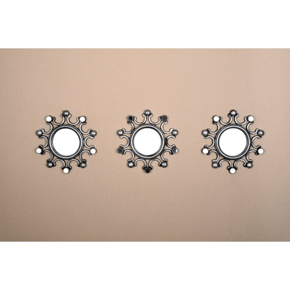 All American Collection New Seperated 3 Piece Decorative Mirror Set, Wall Accent Display