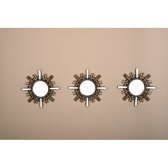 All American Collection New Seperated 3 Piece Decorative Mirror Set, Wall Accent Display