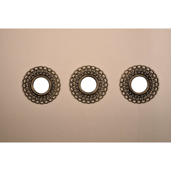 All American Collection New Seperated 3 Piece Decorative Mirror Set, Wall Accent Display