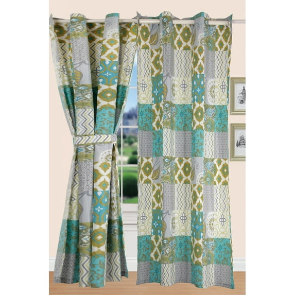 All American Collection Printed Microfiber Bedspreads, Curtain Set, 3-Pieces