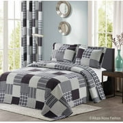 All American Collection Striped/Plaid Microfiber Bedspread, Full/Queen