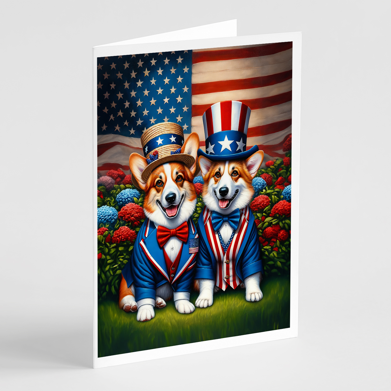 All American Corgi Greeting Cards Pack of 8 7 in x 5 in