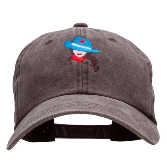 All American Cowgirl Embroidered Unstructured Cotton Cap - Brown OSFM