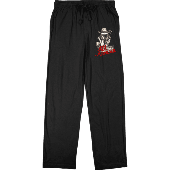 All American Cowgirl Men's Black Sleep Pajama Pants-XXL