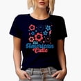 thumbnail image 1 of All American Cutie, Retro 4th of July Gift, Navy Blue T-Shirt, Small, 1 of 5