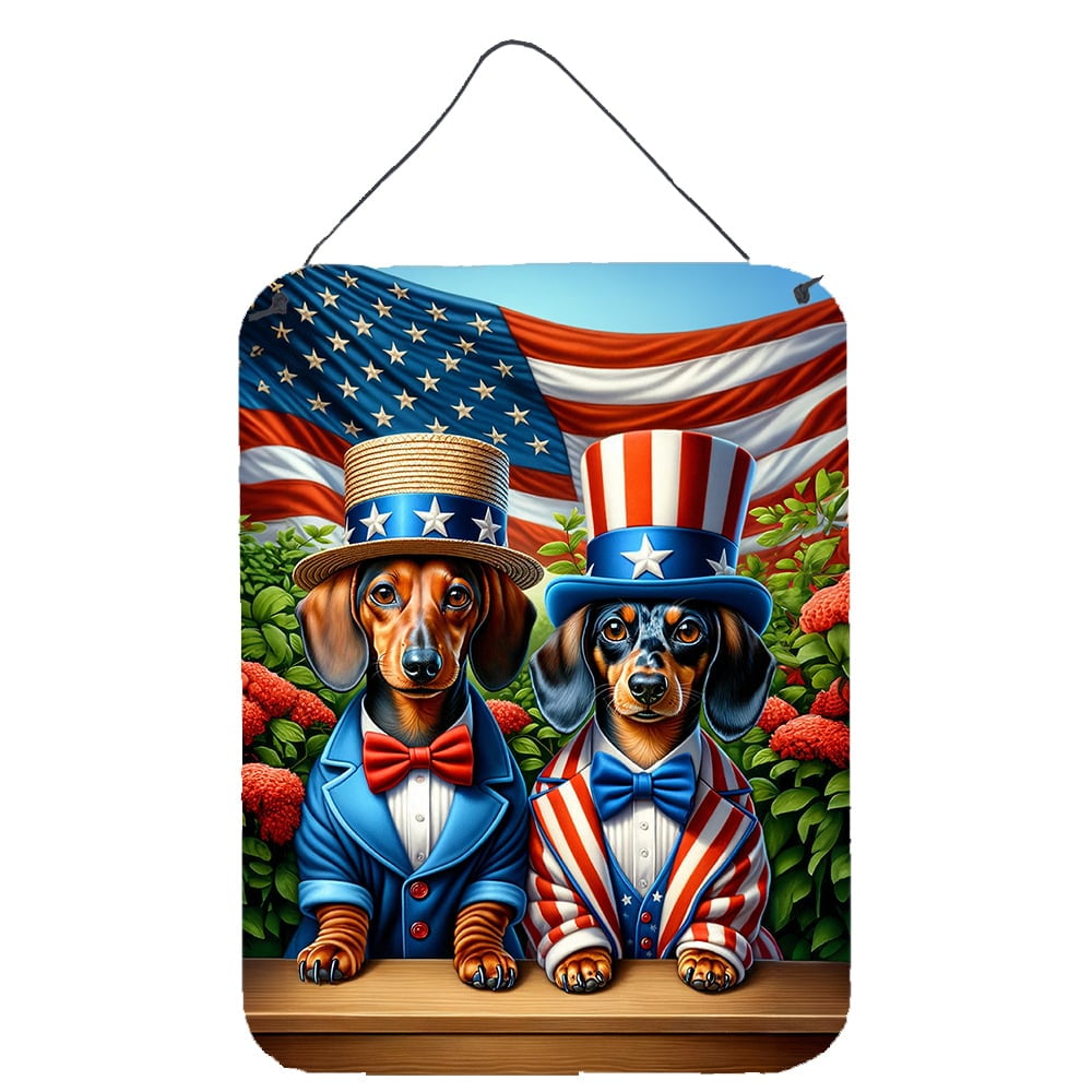 All American Dachshund Wall or Door Hanging Prints 12 in x 16 in