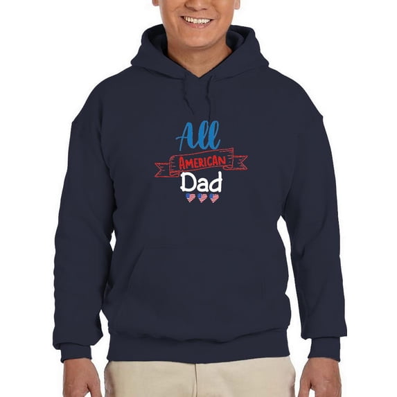 All American Dad 4Th July Hoodie Men -Image by Shutterstock, Male Medium