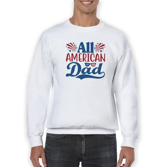 All American Dad Fireworks Sweatshirt Men -Image by Shutterstock, Male 3X-Large