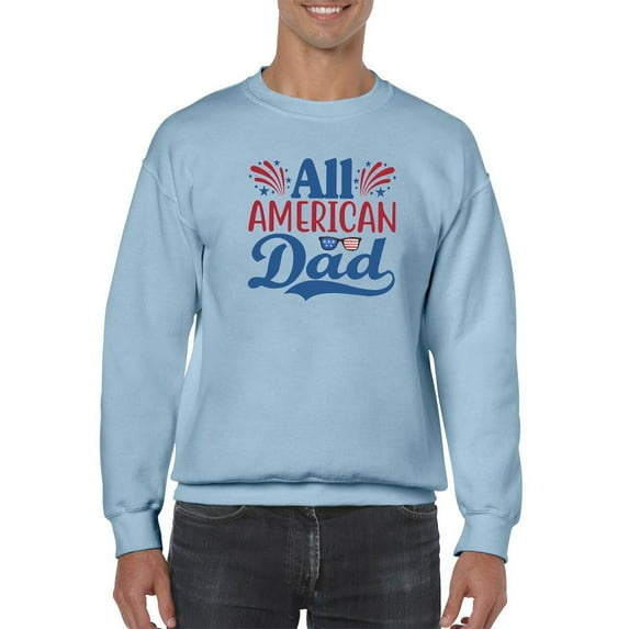 All American Dad Fireworks Sweatshirt Men -Image by Shutterstock, Male 5X-Large