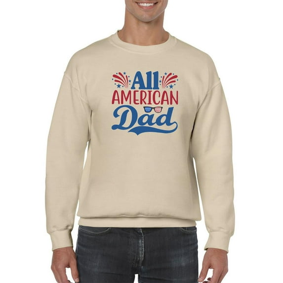 All American Dad Fireworks Sweatshirt Men -Image by Shutterstock, Male x-Large