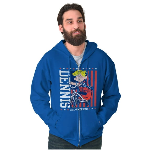 All American Dennis the Menace Unisex Plus Size Zip Hoodie Brisco Brands 5X