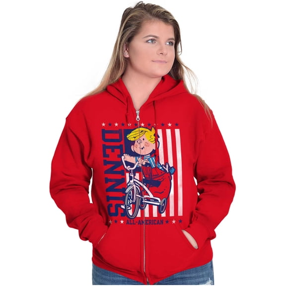 All American Dennis the Menace Zip Up Hoodie Men's Women's Brisco Brands L