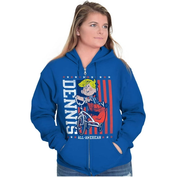 All American Dennis the Menace Zip Up Hoodie Men's Women's Brisco Brands S