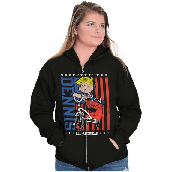 All American Dennis the Menace Zip Up Hoodie Men's Women's Brisco Brands X