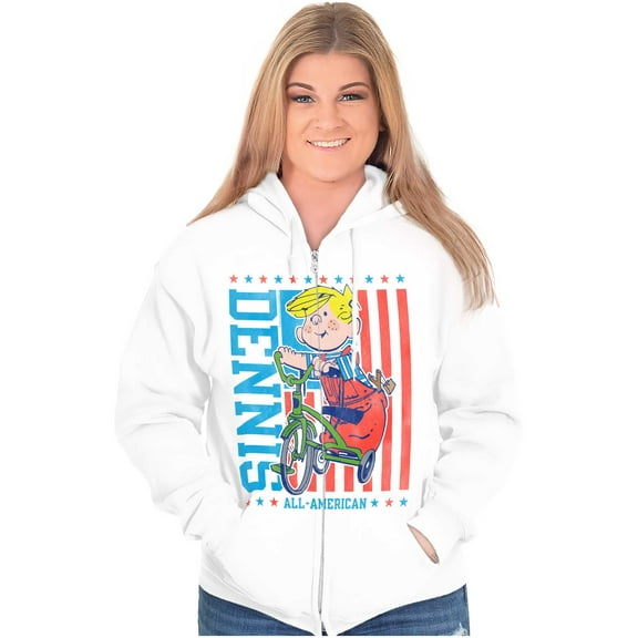 All American Dennis the Menace Zip Up Hoodie Men's Women's Brisco Brands X