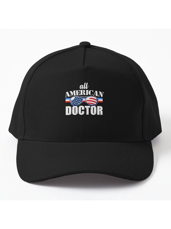 All American Doctor Baseball Hat, Medical Profession USA Statement Design, Classic Cap