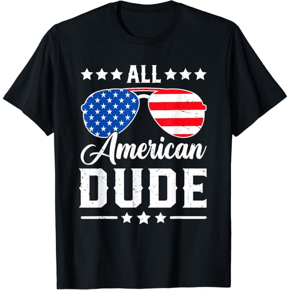 All American Dude 4Th Of July Funny Patriotic Usa Matching T-Shirt, Unisex T-Shirt