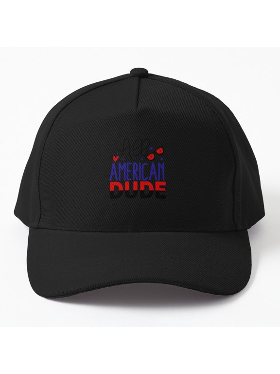 All American Dude Baseball Hat, Independence Day USA Fourth of July Celebration Cap