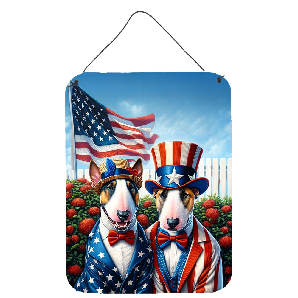 All American English Bull Terrier Wall or Door Hanging Prints 12 in x 16 in