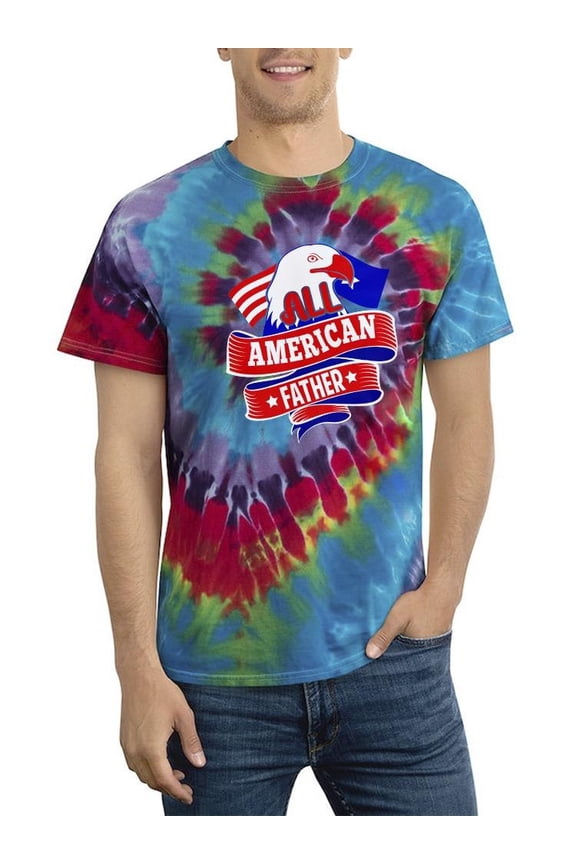 All American Father. Tie Dye Spiral Men -Image by Shutterstock, Male XX-Large