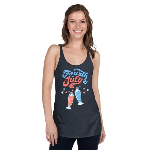 All-American Float Women's Racerback Tank – July 4th Edition  (Vintage Navy, S)