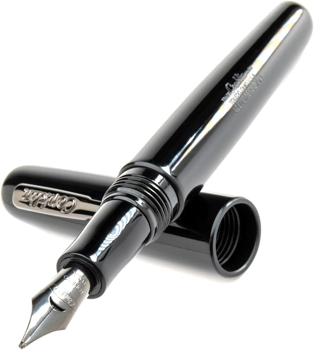 All American Fountain Pen in Black – Medium Nib, Timeless Design & Premium Craftsmanship Ideal Gift for Professionals Collectors