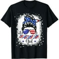 thumbnail image 1 of All American Girl Shirt USA Flag 4th July Women Kid Bleached T-Shirt, 1 of 5