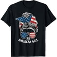 thumbnail image 1 of All American Girls 4th Of July Messy Bun Hairdresser T-Shirt, 1 of 4