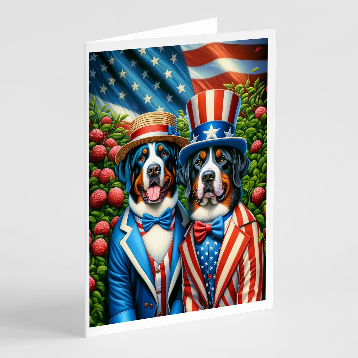 All American Greater Swiss Mountain Dog Greeting Cards Pack of 8 7 in x 5 in