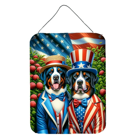 All American Greater Swiss Mountain Dog Wall or Door Hanging Prints 12 in x 16 in