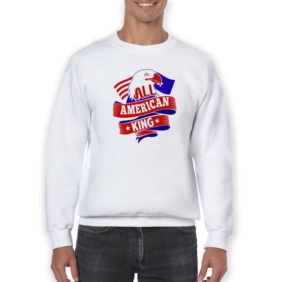 All American King 4Th July Sweatshirt Men -Image by Shutterstock, Male Medium