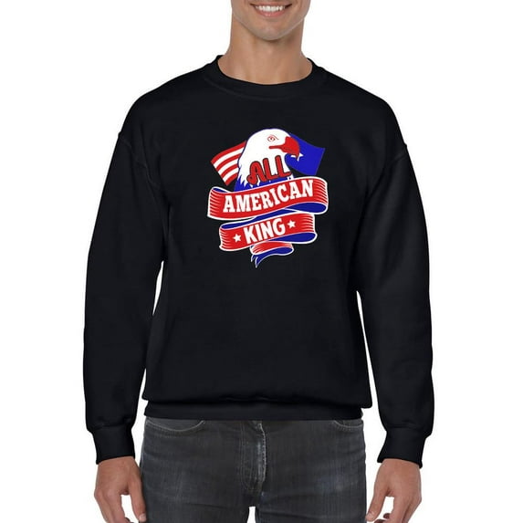 All American King 4Th July Sweatshirt Men -Image by Shutterstock, Male Medium