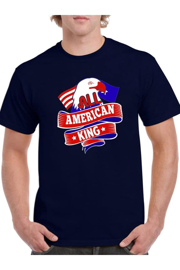 All American King 4Th July T-Shirt Men -Image by Shutterstock, Male Small