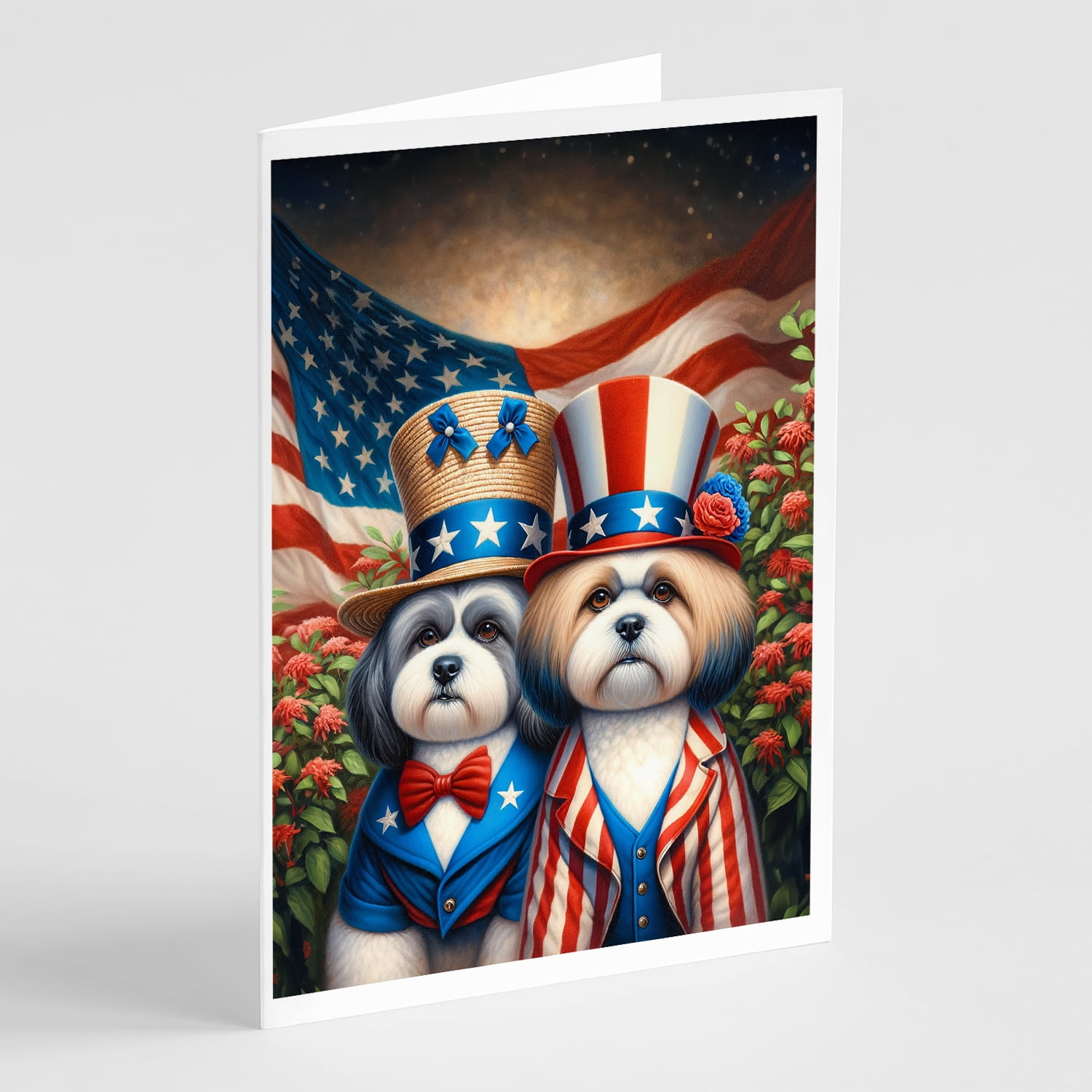 All American Lhasa Apso Greeting Cards Pack of 8 7 in x 5 in