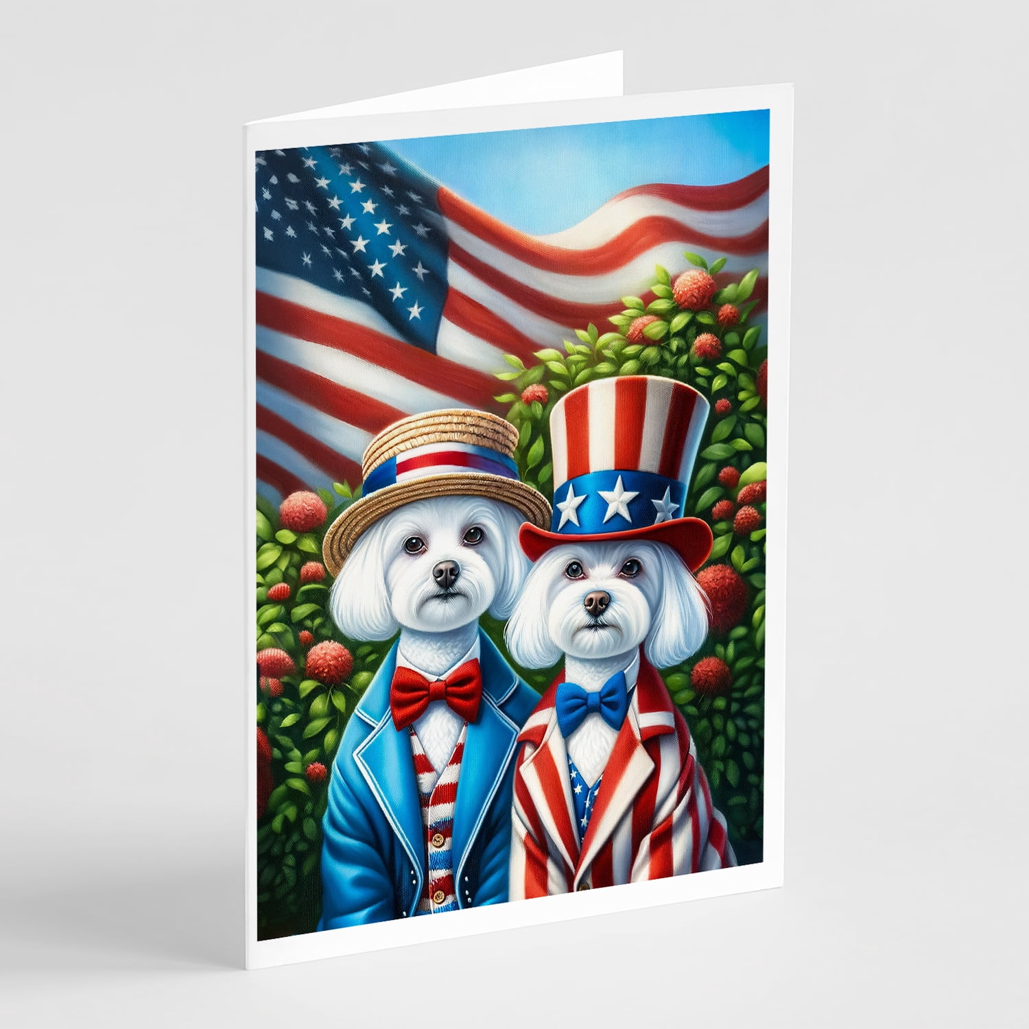 All American Maltese Greeting Cards Pack of 8 7 in x 5 in