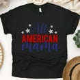 thumbnail image 1 of All American Mama T-Shirt, Patriotic USA Mom Graphic Tee for Women, Black, Size S, 1 of 6