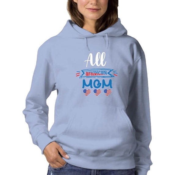 All American Mom Hearts Hoodie Women -Image by Shutterstock, Female Large