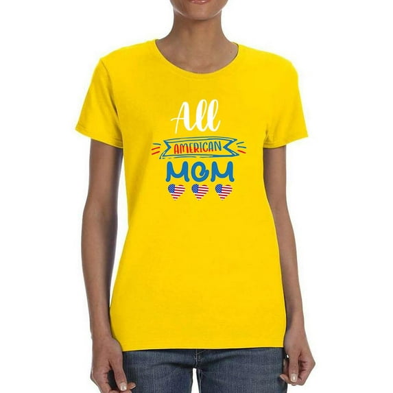 All American Mom Hearts T-Shirt Women -Image by Shutterstock, Female XX-Large